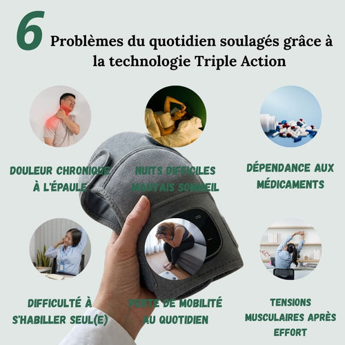 Enoxa™ Triple Action — Masseur d'épaule chauffant